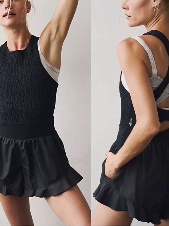 FP Movement by Free People Pants - Free People Movement Breathless Shorties Onesie Romper In Black NWT Size Medium
